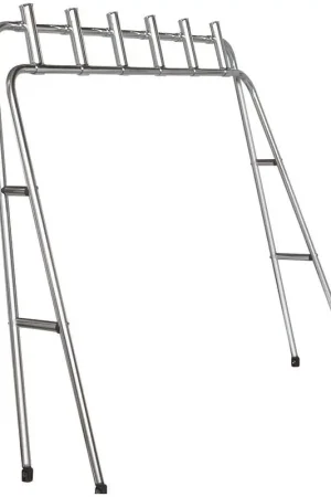 Torre portacanne 6 posti in alluminio anodizzato con tubi Ø 32 mm, ripiegabile per imbarcazioni Prezzo Di Fabbrica