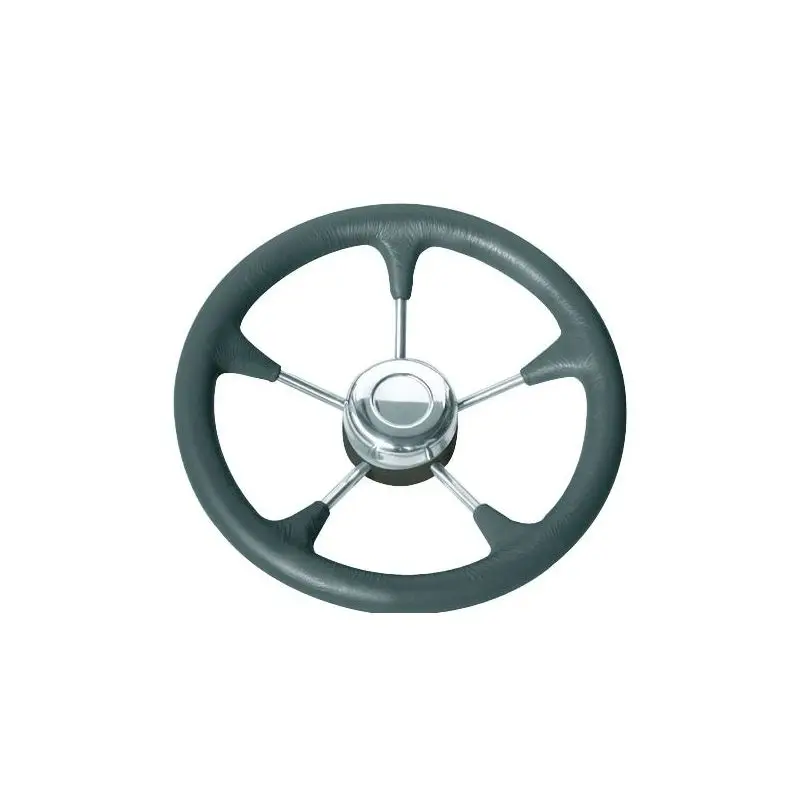 Volante in poliuretano con razze inox Ø 280 mm nero - Compatibile con sistemi Ultraflex, Morse e Teleflex Promozione Esclusiva