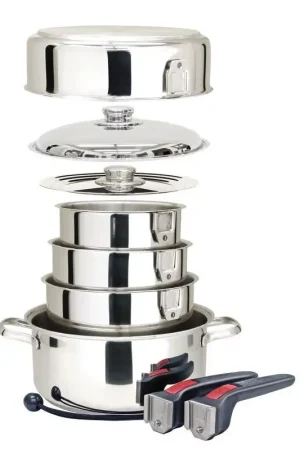 Affare Pentole Impilabili in Acciaio Inox AISI 316 con Interno in Ceramica - Magma Europe - Versatile per Nautica e Induzione