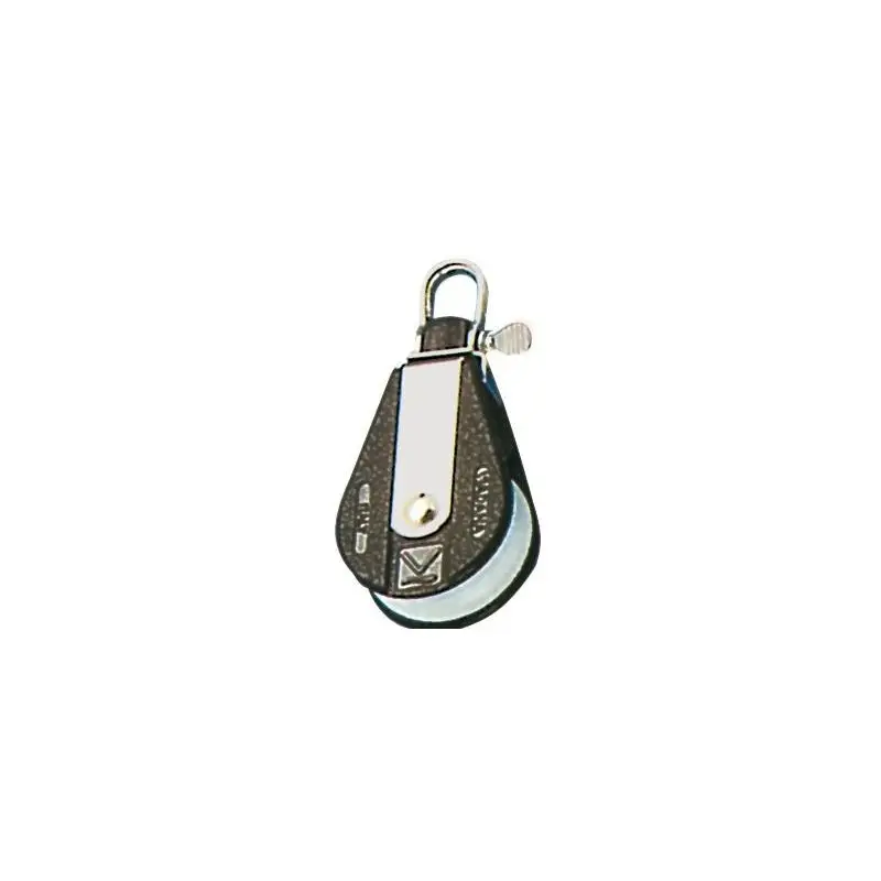 Popolare Bozzello 1 Puleggia Fisso o Girevole Viadana - Serie Rinforzata in Nylon Nero e Acciaio Inox