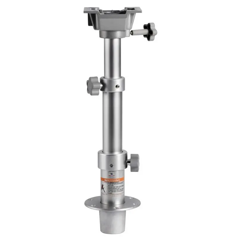 Gamba Tavolo Tritelescopica Removibile in Alluminio Anodizzato con Base ad Incasso e Coperchio di Finitura per Barche e Nautica Reso Gratuito