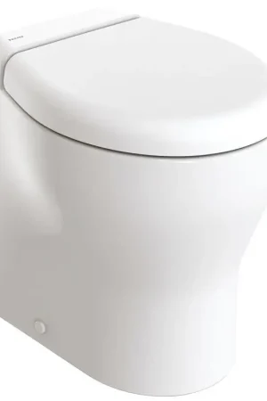 Solo Oggi WC Tecma Elegance 2G 12V - WC Nautico Compatto con Vaso in Ceramica e Chiusura Soft Close per Barche, 43 cm di Profondità, Facile da Installare con Pannello di Controllo e Sistema Elettrovalvola per Impianti Idrici di Bordo