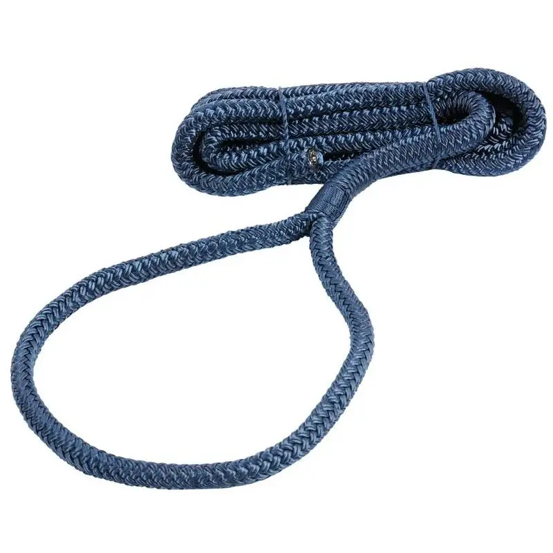 Reso Gratuito Cima per Parabordi Impiombata Blu Ø 6 mm - 1,5 m in Doppia Treccia di Poliestere con Occhio Impiombato a Mano
