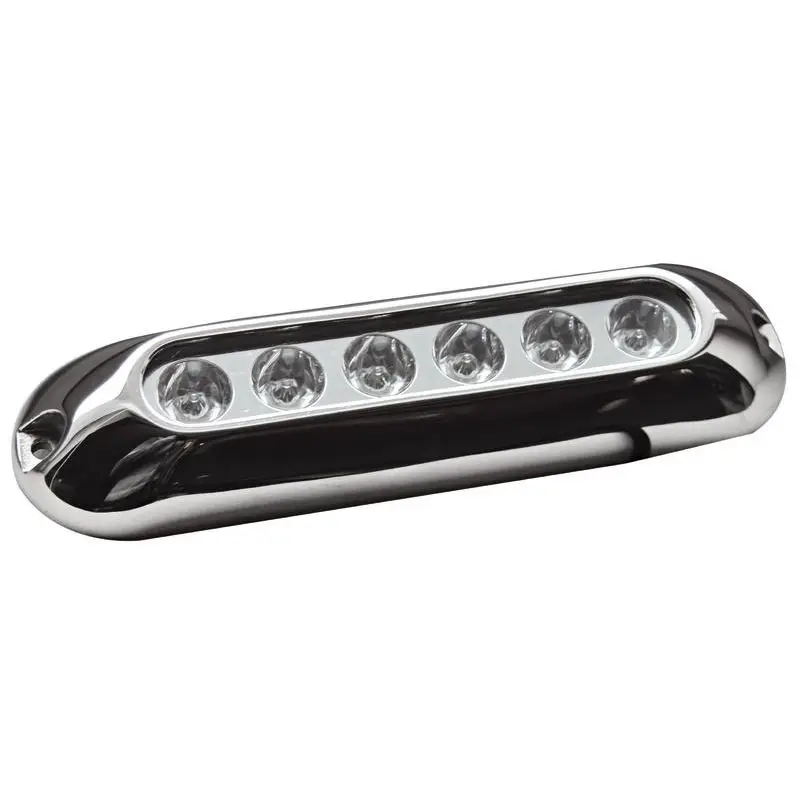Reso Gratuito Faro Subacqueo 6 LED Blu in Acciaio Inossidabile AISI 317L - Illuminazione Nautica di Alta Qualità per Installazione Sott'acqua e Sopra l'Acqua