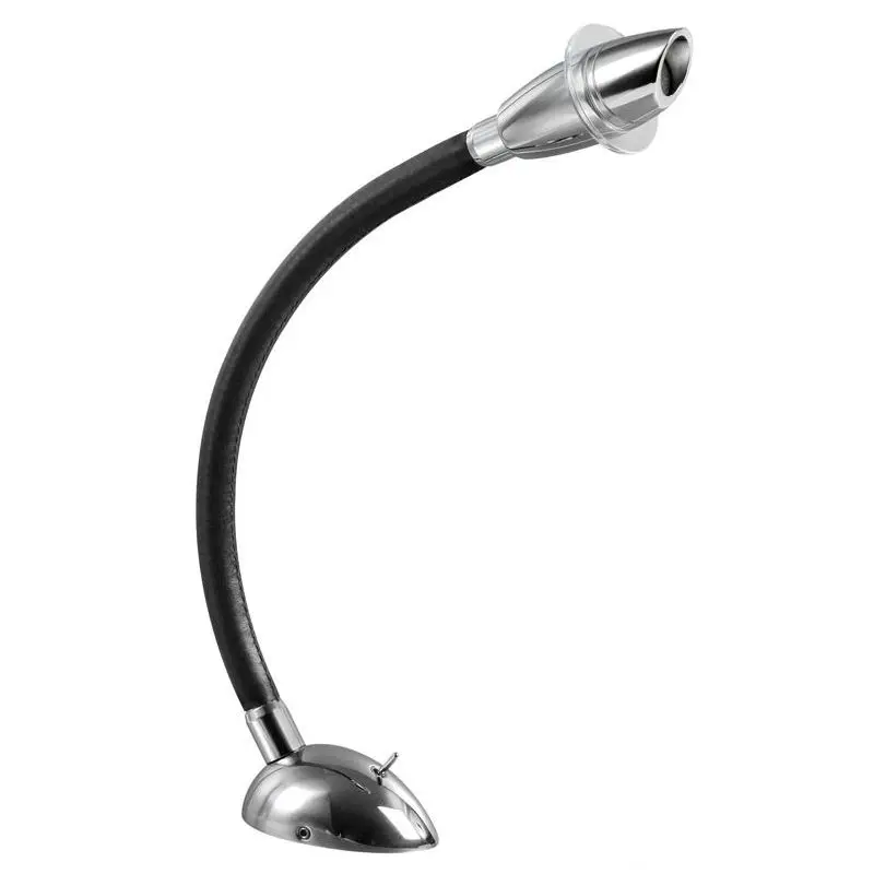Faretto da Nautica 3 W in Pelle Nera con Base in Acciaio Inox Lucidato e Testa in Ottone Cromato Offerta Del Giorno
