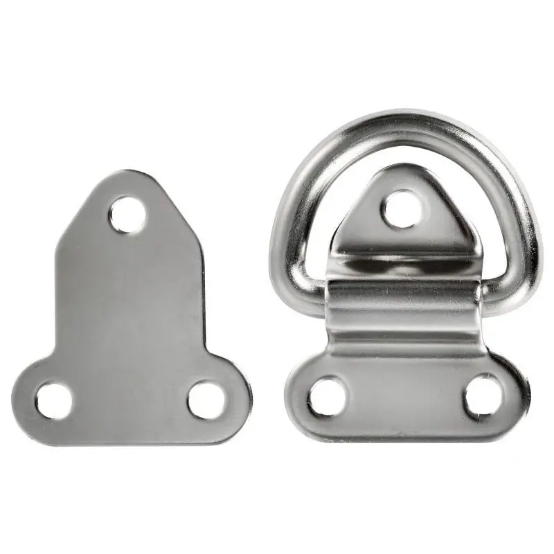 Economico Mezzo Anello Abbattibile Elettrolucidato in Acciaio Inox 8 mm - Alta Resistenza e Stabilità per Nautica, Realizzato in Lamiera Spessa di 2,85 mm e Contropiastra di 1,42 mm