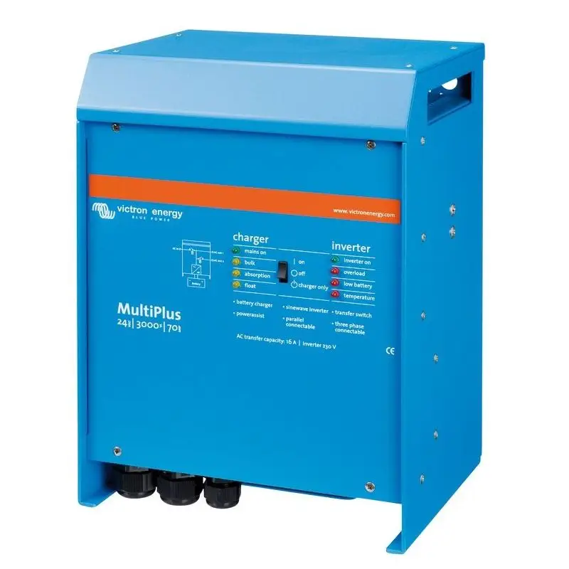 Sistema Victron Multiplus 3000W 50A - Inverter a onda pura sinusoidale con caricabatteria adattabile, compatibile con batterie al litio, modalità inverter e opzioni di collegamento parallelo. Più Venduto