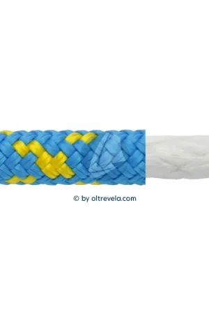 Professionale Doppia treccia in DYNEEMA DSK75 Ø5mm azzurra spie gialle