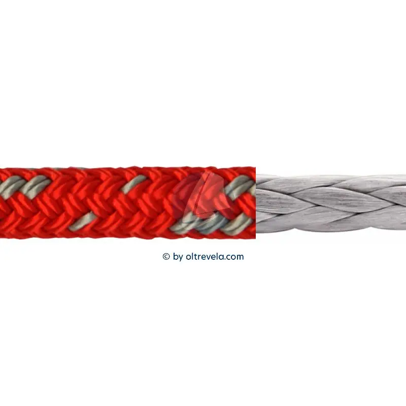 Prezzo Basso Bobina 100 metri doppia treccia POLIESTERE16 T90 alta tenacità Ø14mm rossa