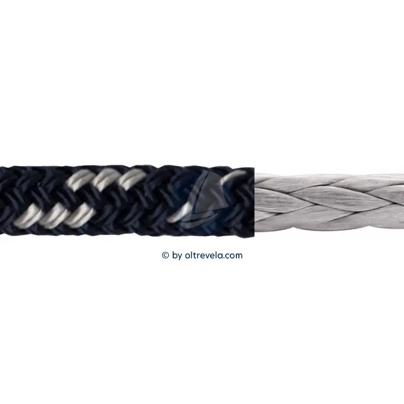 Ultima Occasione Bobina 100 metri doppia treccia POLIESTERE16 T90 alta tenacità Ø6mm blu