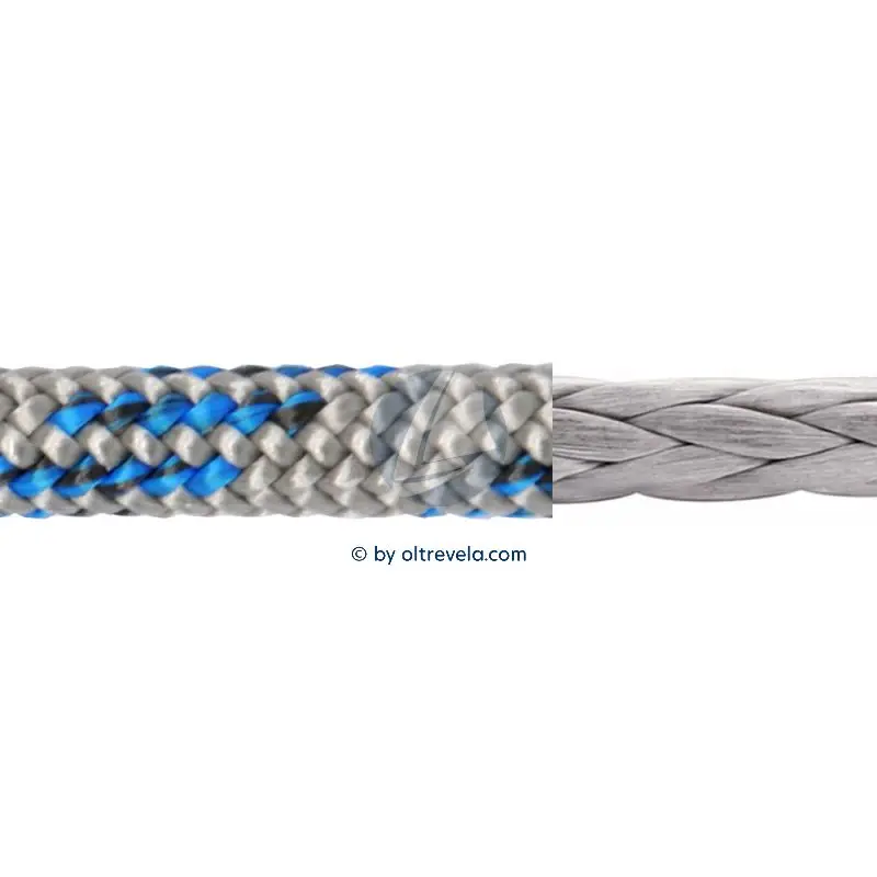 Bobina 100 metri doppia treccia POLIESTERE16 SILVERTECH alta tenacità con anima Dyneema/polipropilene Ø8mm azzurra Spedizione Espresso