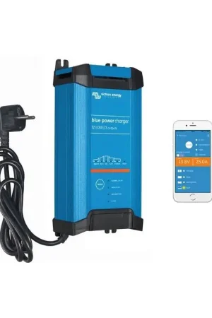 Consegna Rapida Caricabatteria Victron Bluesmart - Caricabatterie intelligente con connessione Bluetooth per batterie nautiche, 6 stadi di carica, protezioni avanzate e compatibile con batterie Li-ion