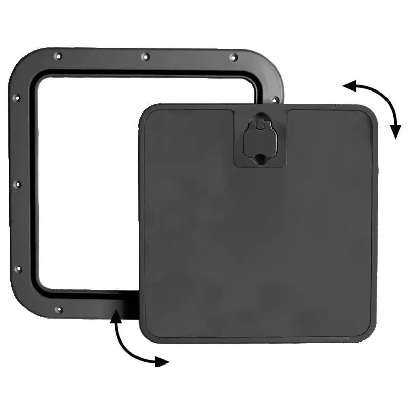 Economico Portello estraibile nero antisdrucciolo con chiusura Splash-Proof per gavoni e vasche da pesca