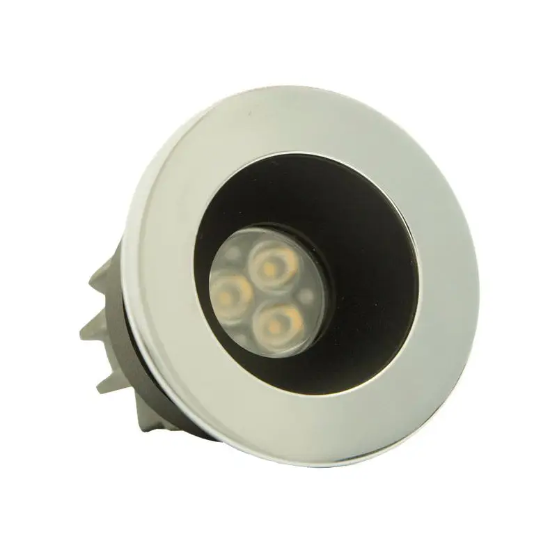Consegna Rapida Spot LED da incasso PLUTONE TG in Ottone Argento Cromato - 10/30 Vdc, 2700 °K Bianco - Marca Foresti e Suardi - Illuminazione per Nautica e Ambienti Esterni/Intersi, Vetro Temprato, Dissipatore in Alluminio Anodizzato, Parabola/Lente Direzionale.