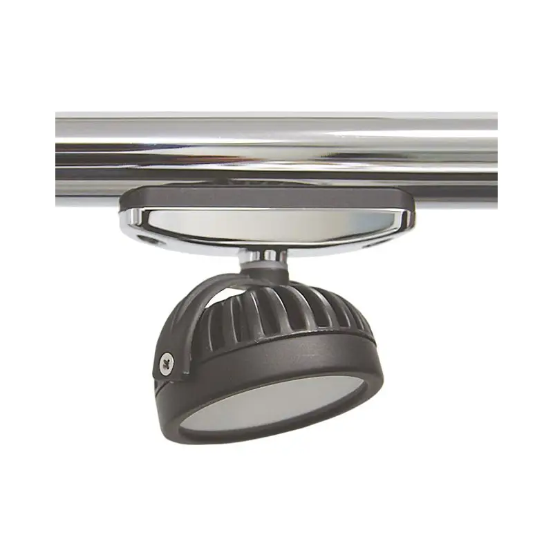 Faretto Stagno Foresti e Suardi AL TARFAL TARF per Tendalini e Fissaggio su Tubo - LED Orientabile in Alluminio Verniciato Nero con Diffusore in Vetro Sabbiato - Varie Temperature di Colore 3200K e 4000K Subito Disponibile