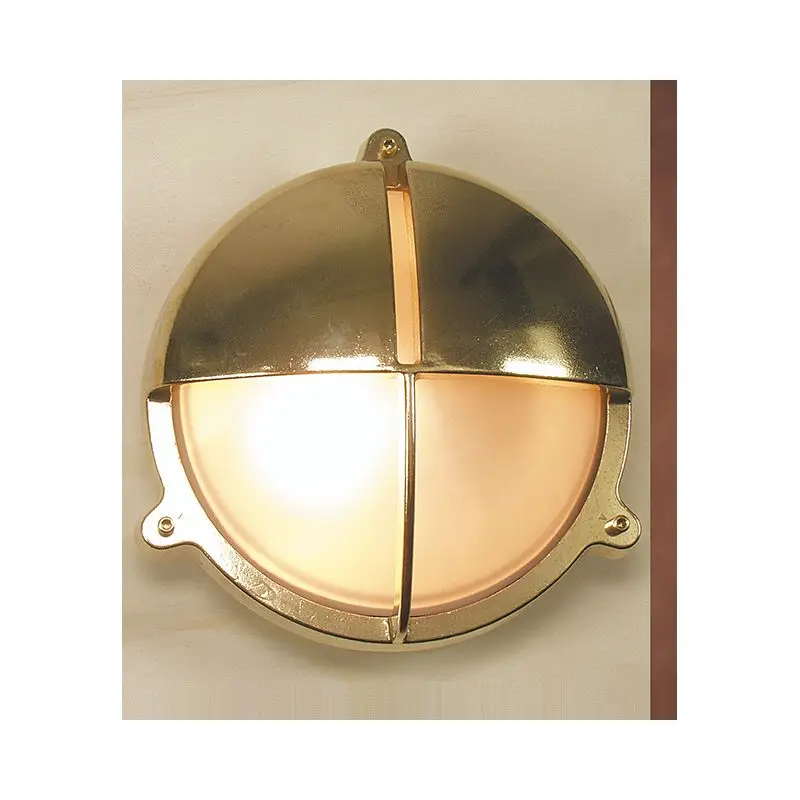 Lampada Applique in Ottone Lucido con Schermo a Visiera - Foresti e Suardi (Ø226) - E27 Max 70W - Disponibile in Sabbiato e Trasparente - Gruppo di rischio Fotobiologico EN 62471 Professionale