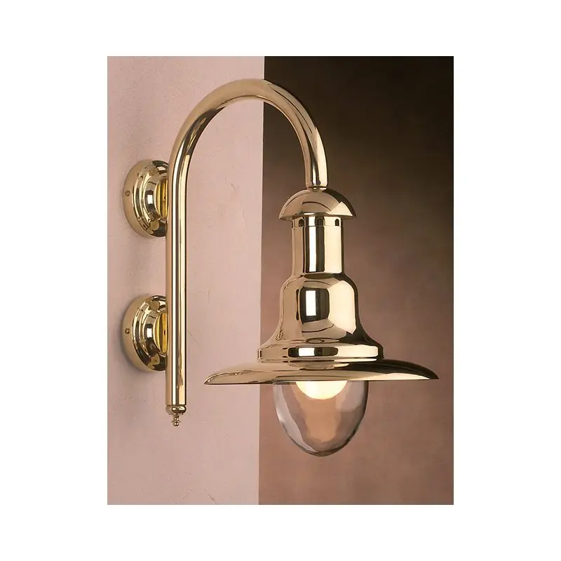 Lampada Applique in Ottone Lucido Foresti e Suardi - Modello 2162B.LS Sabbiato e 2162B.LT Trasparente, E27 Max 70W, 220-240V per Nautica e Decorazione Marittima Ultime Pezzi