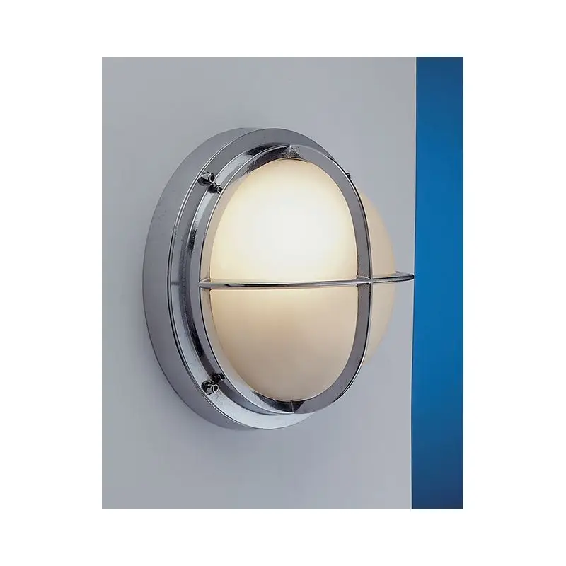 Lampada Applique Foresti e Suardi in Ottone Cromato con Griglia - E27 Max 77 Watt - Diffusore Sabbiato/Trasparente - Ideale per Vela e Nautica Più Venduto