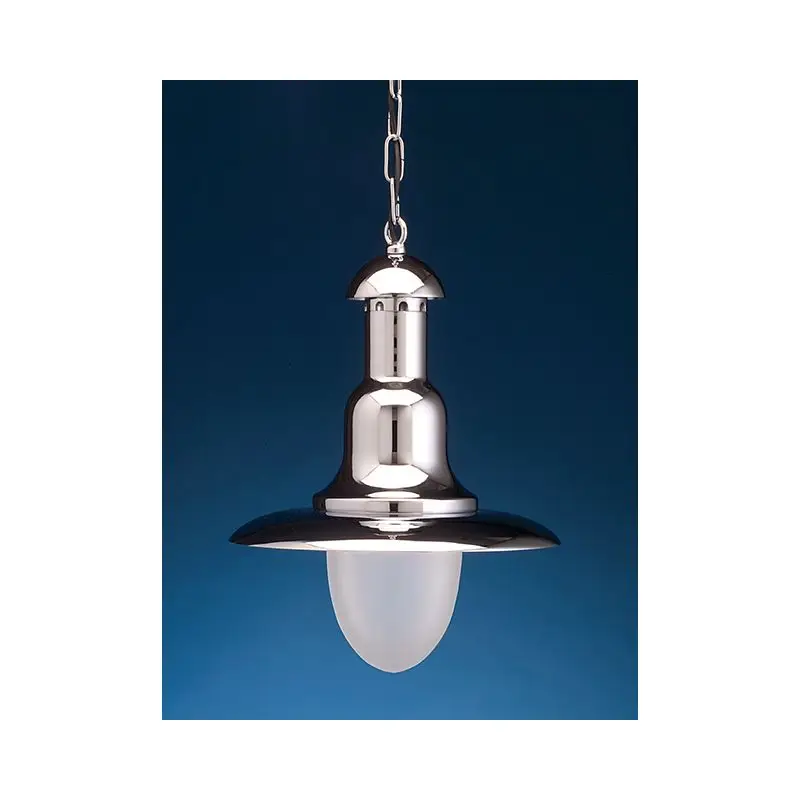 Lampada da soffitto Foresti e Suardi Ø 350 in ottone cromato con diffusore sabbiato e trasparente, E27 Max 77W, design elegante per imbarcazioni e nautica. Pagamento Sicuro