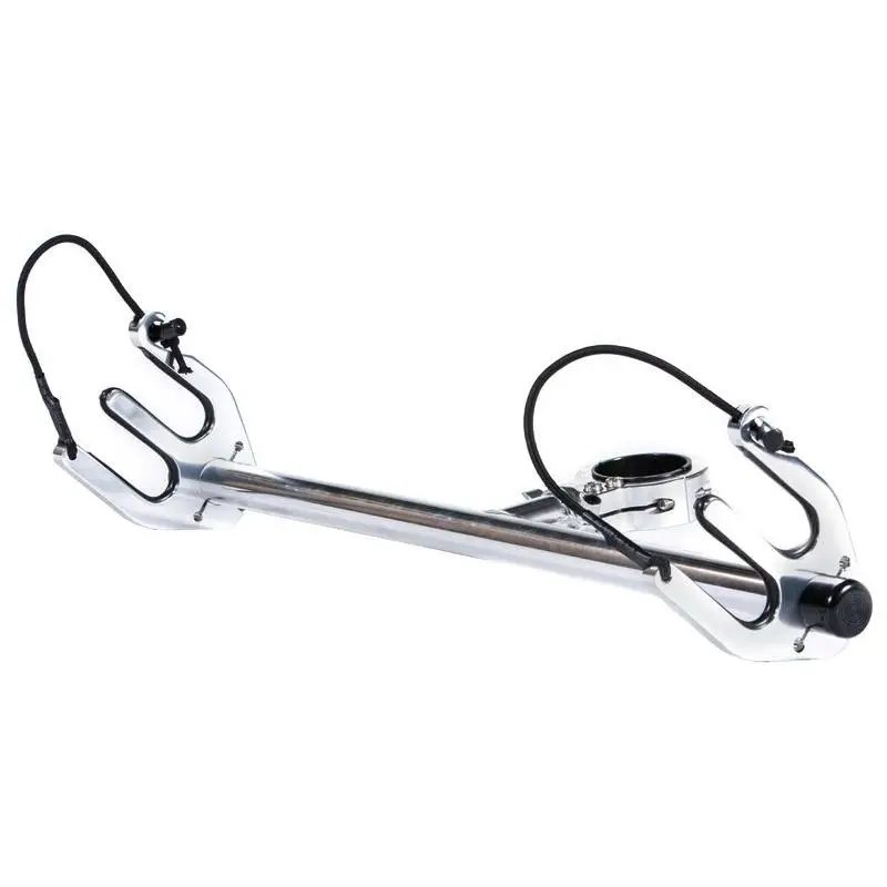 Occasione Imperdibile Staffa per sci con forche da 38 mm - Sistema di aggancio rapido, bracci in alluminio e acciaio inox, protezioni in gomma, elastici UV resistenti per una nautica sicura e pratica.