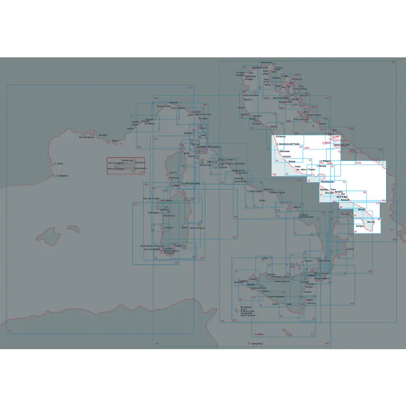 Offerta Carta Nautica Scala 1:100.000 da Bari a Manfredonia - Istituto Idrografico della Marina - Dimensioni 116 x 83 cm