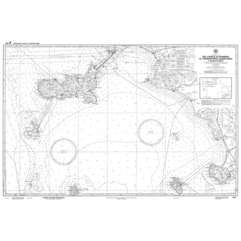 Sconto Carta Nautica Didattica 42 - Da Castel Sardo a Olbia e Bocche di Bonifacio, Scala 1:100.000, 116 x 83 cm - Istituto Idrografico della Marina