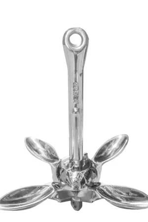 Ancora Ombrello Inox 2,5 kg - Patte a Cucchiaio in Acciaio AISI 316 Lucidato a Specchio, Richiudibile per Nautica e Barca Spedito Oggi