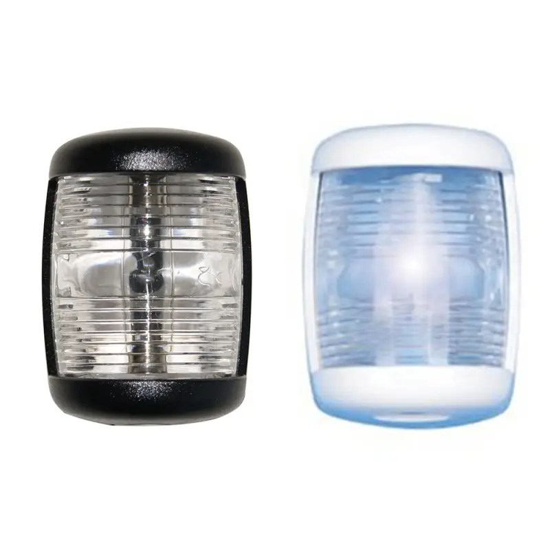 Professionale Fanale Bianco Prua 225° Nettuno - Omologato R.I.Na., in Policloruro Resistente ai Raggi UV con Classe di Protezione IP56 e Lampadina 12V