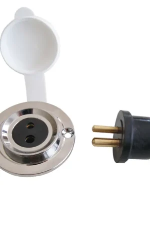 Ultimissimo Modello Presa Spina 3A 2P - Presa e Spina 2 Poli con Cappuccio in Gomma per Installazione Nautica