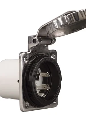 Spina Inox 16 Amp - Spina per Presa Marinco Articolo 3939616 con Sistema Easy Lock e Tappo Soft Touch per Nautica Prezzo Scontato