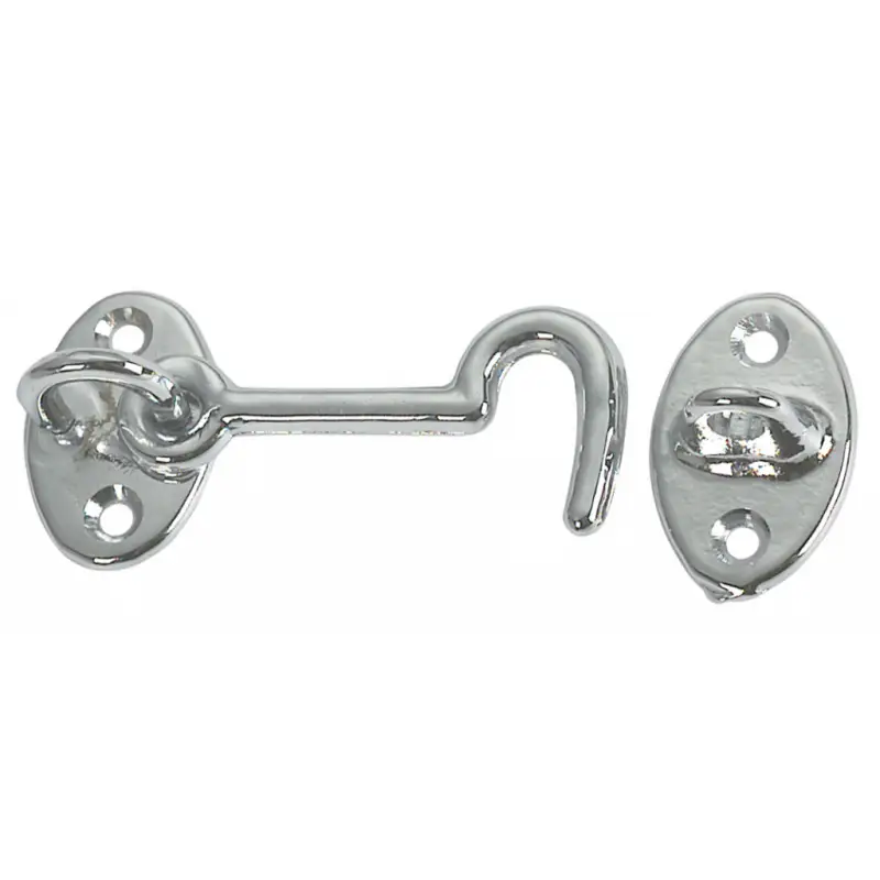 Soddisfatti O Rimborsati Gancio Fermaporte in Ottone Cromato - Lunghezza 60 mm - Ideale per Barche e Nautica
