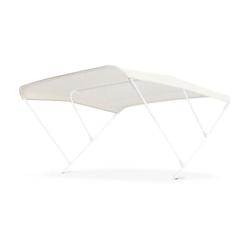 Ultime Pezzi Capottina Bimini L.L. 185 cm - Protezione Solare e Acqua Universale per Imbarcazioni, Telaio Leggero in Alluminio, Completa di Accessori, Colore Bianco 185x110h