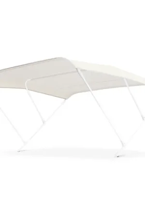 Capottina Bimini Bianca Universale 150x140h - Protezione Sole e Acqua per Imbarcazioni con Telaio Leggero e Accessori Inclusi, Utilizzo fino a 60 km/h Non Perdere