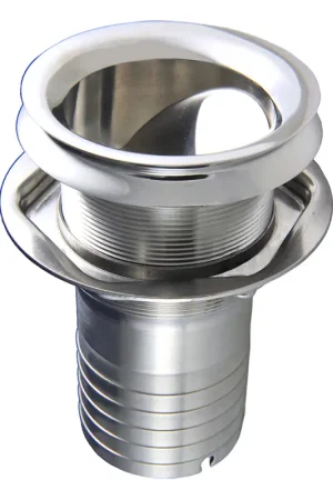 Prezzo Basso Bocchettone Scarico Motore Ø 38 mm in Acciaio Inox AISI 316 con Paletta Antiriflusso e Controflangia - Accessori Nautici di Qualità per Barche
