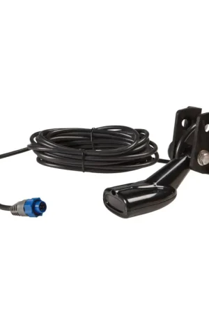 Trasduttore Lowrance Doppia Frequenza 50/200kHz per Installazione Poppa - Connettore Sonar 7 Pin Blu - Sensore di Temperatura - 6 mt Cavo - Profondità Massima 400 mt Ultimissimo Modello
