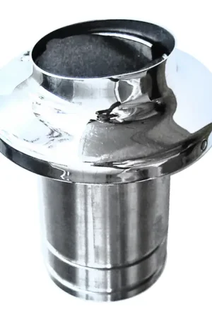 Bocchettone Scarico Motore Ø 125 mm in Acciaio Inox AISI 316 con Paletta Antiriflusso e Fissaggio a 4 Prigionieri Ø 6 mm - Accessorio Nautico Essenziale per la Tua Barca Economico