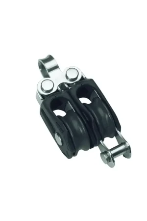 Bozzello Doppio Fisso con Arricavo - Capacità Cima Max Ø 5 mm - Max Carico Lavoro 275 kg - Serie 0 - Dimensioni Puleggia 20 x 8 mm - Lunghezza 63.5 mm Compra Oggi Stesso