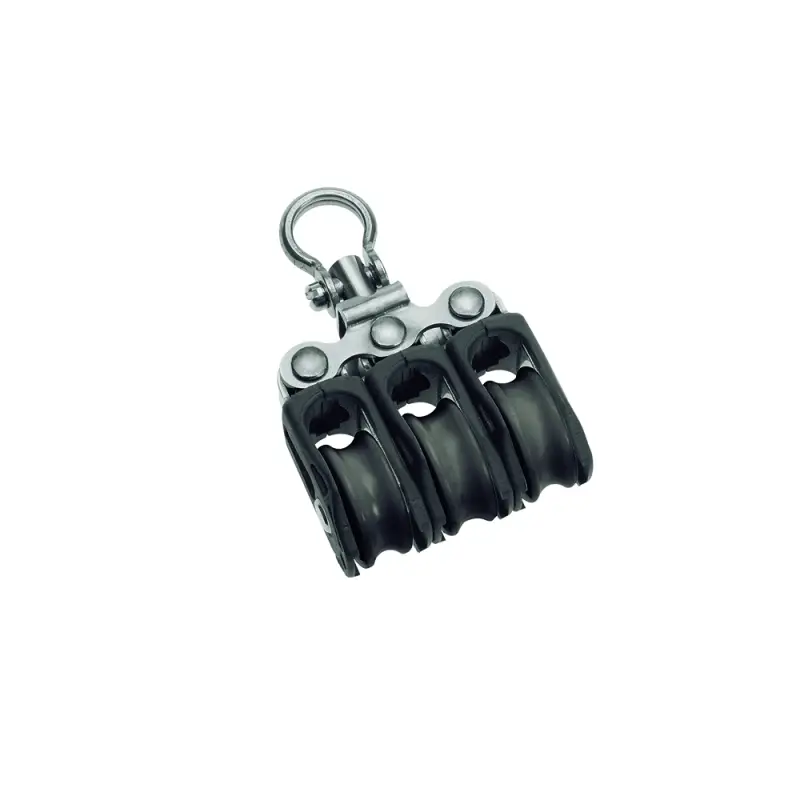 Bozzello Triplo Girevole Barton Marine Ø 5mm - Capacità Carico 275kg - Puleggia Ø 20mm - Lunghezza 66.7mm - Ideale per Vela e Nautica Prezzo Scontato