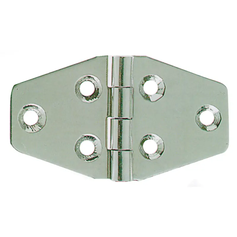 Cerniera Inox Esagonale 40x68 mm - Cerniera in Acciaio Inox Lucidata a Specchio Spessore 1,5 mm per Nautica e Barche Soddisfatti O Rimborsati