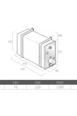 Boiler Inox BX 16 LT con Scambiatore - Serbatoio in Acciaio Inox AISI 316 per Vela e Nautica, Installazione Facile e Dimensioni Compatte Prezzo Basso