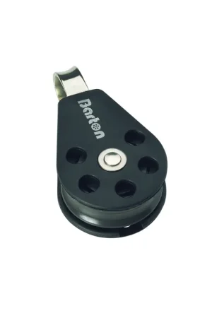 Prezzo Conveniente Bozzello Singolo Fisso Ø 8 mm - Max Cima Ø 8 mm - Carico di Lavoro 355 kg - Bozzello con Puleggia Serie 2 - Dimensioni Puleggia 35x12 mm - Lunghezza 65 mm