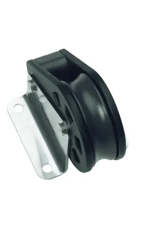 Bozzello Singolo Verticale Barton Marine Ø 8 mm - Ideale per Cime Fino a Ø 8 mm, Carico di Lavoro 355 kg e Rottura 710 kg - Dimensioni Puleggia 30 x 12 mm, Lunghezza 53 mm Professionale