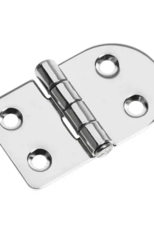 Cerniera Inox Lucidata a Specchio 67x40 mm - Standard AISI 316 con Spessore 2 mm e Perno Ø 9 mm per Nautica e Barche Economico
