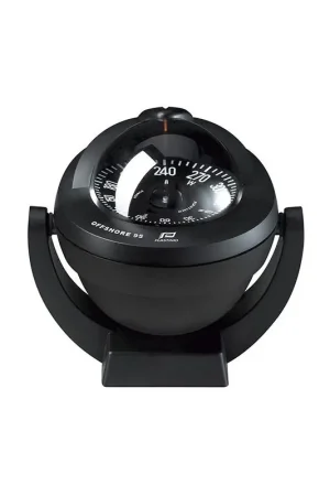 Bussola Offshore 95 Nera - Bussola con Rosa Piatta Nera per Barche da 6 a 10 mt, Illuminazione LED 12-24 V Prezzo Basso