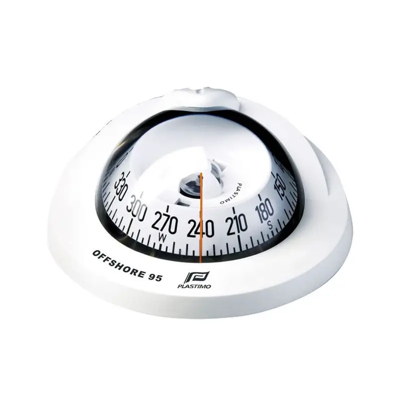 Bestseller Bussola Offshore 95 Bianca con Rosa Conica - Illuminazione LED 12-24 V per Barche a Motore 6-10 mt - Installazione ad Incasso Orizzontale