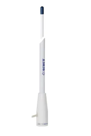 Reso Gratuito Antenna CB Bianco 150 cm - Antenna in Fibra di Vetro Stagna per Radiotrasmettitori 27 MHz con Cavo di 5 m