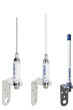 Antenna VHF Fibra di Vetro 90 cm - Antenna Bianca con Base a L e Guadagno 3 dB, Potenza Max 50 W - Ideale per Testa Albero nautik Promozione