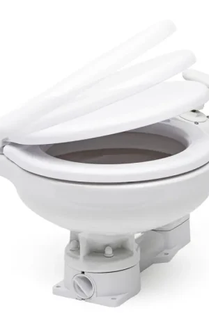 WC Marino Manuale in Porcellana Bianca con Pompa in Nylon - Compatto e Facile da Installare con Sedile a Rilascio Lento - Matromarine Prezzo Ridotto