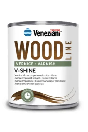 Vernice monocomponente trasparente V-SHINE 0,750 l per Superfici in Legno Nautiche - Resistente agli Agenti Atmosferici e alla Luce Solare UV Promozione
