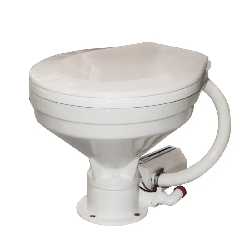 Reso Gratuito WC Elettrico TMC 24V Large in Porcellana Bianca con Pannello Elettrico e Interruttore - Certificato CE ISO 8846 per Nautica